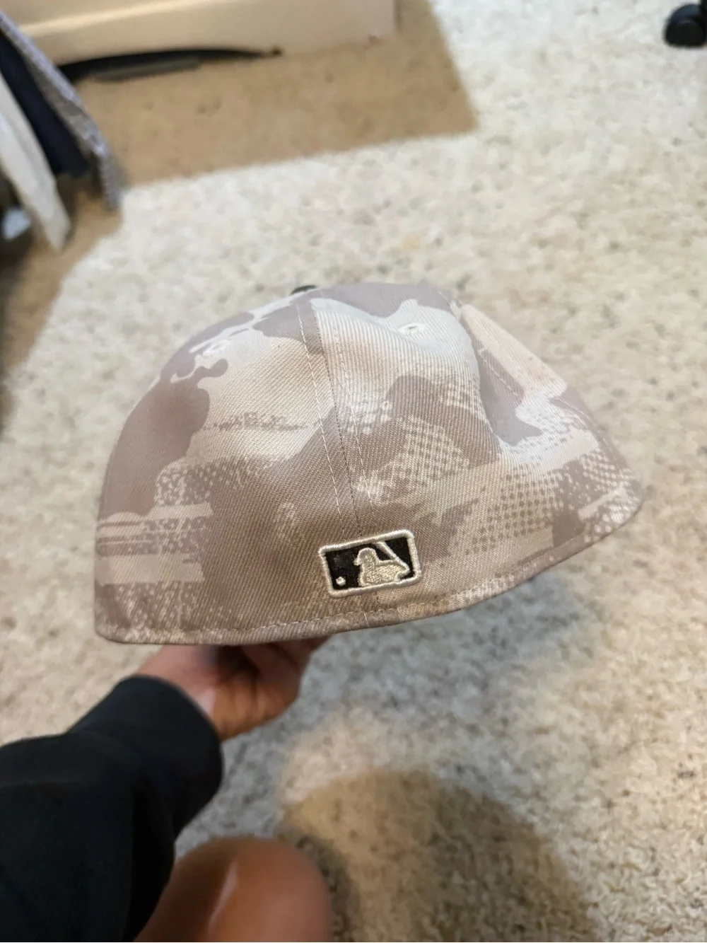 New Era New York Mets Camo Fitted Cap - Tan & Olive